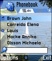 Symbian S60 Theme Monaco: phonebook